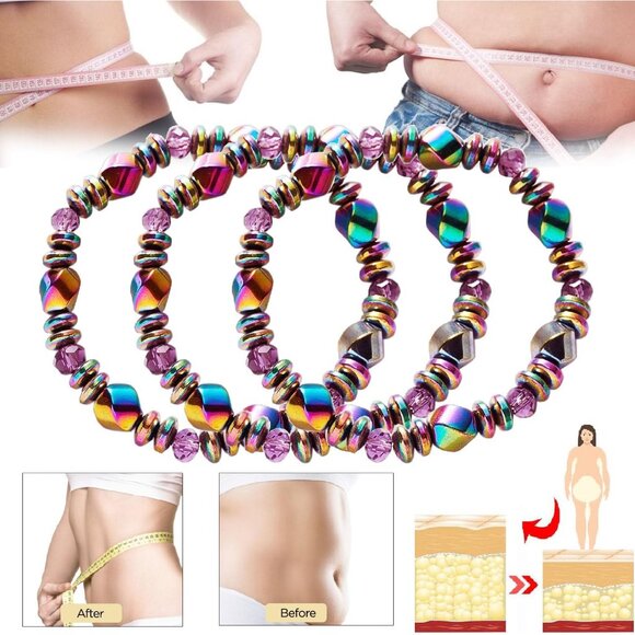 Multicolor Adjustable Hematite Bracelet - Stylish Relief for Arthritis & Anxiety - Picture 6 of 9